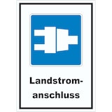thumbnail of Landstromanschluss für Schiffe Symbol und Text Aufkleber A3 (297x420mm)