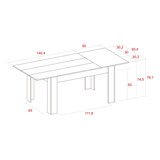 thumbnail of Esstisch 140cm ausziehbar 200cm, Farbe: Natur, Maße: 90,4 Breitex140,4/200,4 Länge 76,1cm Höhe  _ MESAEXTKAINAT