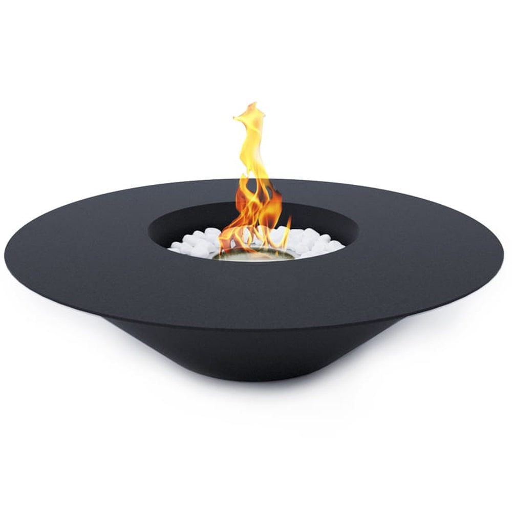Lareira de jardim redonda preta Santorini para bioetanol, D.60