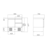 thumbnail of vaiotec EASYLINE Mini 700 Tavolo di raffreddamento / 2 pieghe - con 1 porta e 2 cassetti