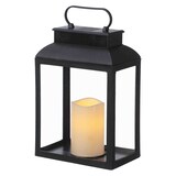 thumbnail of Deko Kunststoff Laterne mit LED Kerze - 29 cm Timer Batterie Betrieb