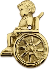 thumbnail of CombiCraft Messingschild 'Junge im Rollstuhl - Gold'