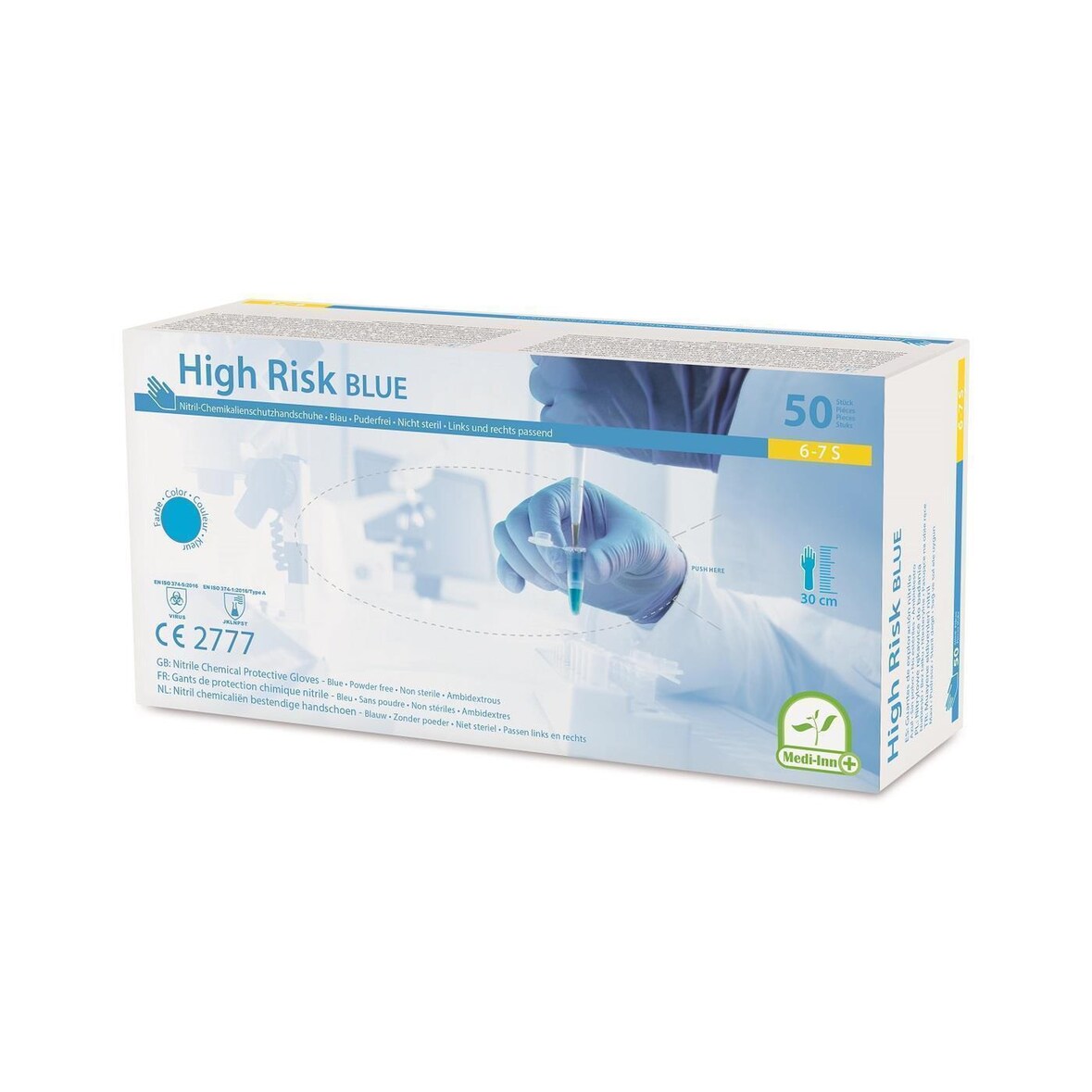 500 Nitrilhandschuhe MEDI-INN High-Risk - blau - Gr. M - Einmalhandschuhe