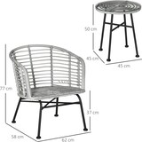 thumbnail of Outsunny Set 3 Pz Mobili da Giardino in Rattan con 1 Tavolino 2 Sedie