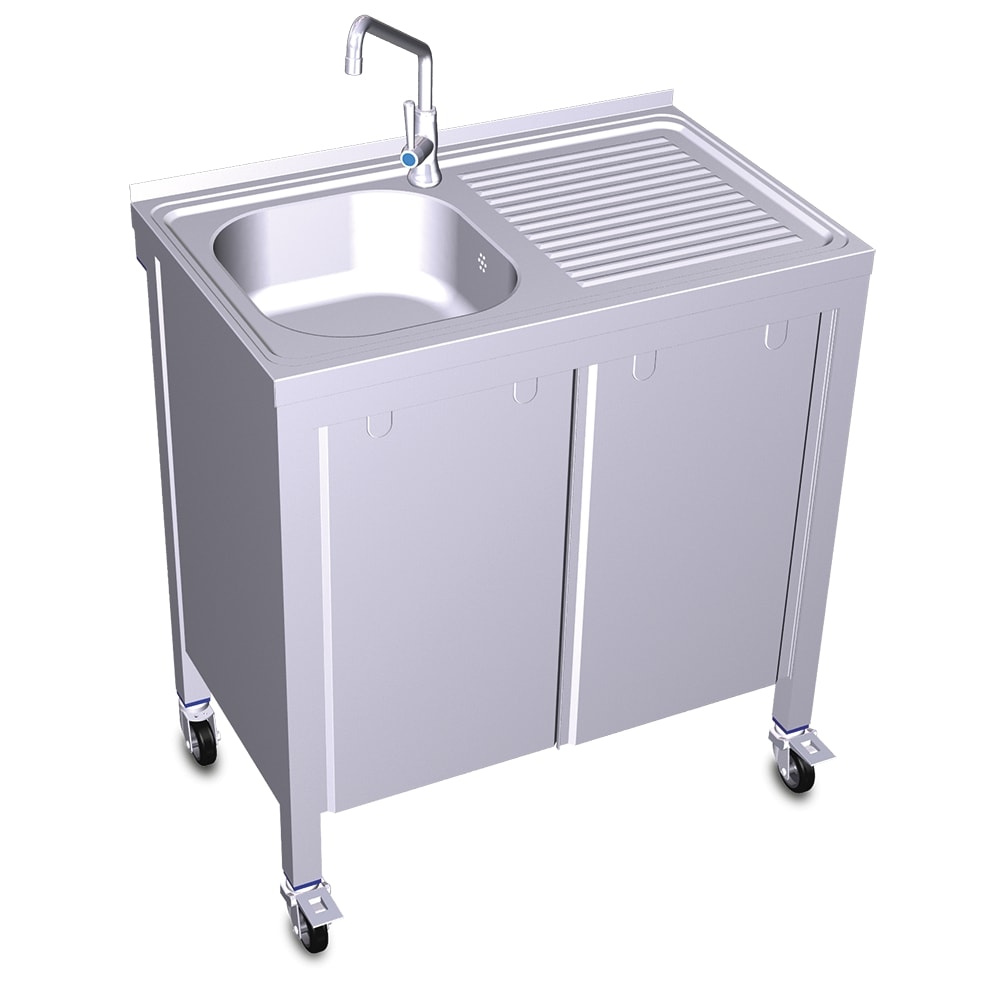 Lava-loiça automático portátil de água fria com balde do lado esquerdo