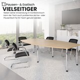 thumbnail of bümö Konferenztisch oval 280x130 cm großer Besprechungstisch in weiß, Besprechungstisch mit Gestell in weiß, Meetingtisch für 10 Personen, XXL-Tisch