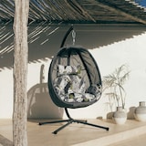 thumbnail of Fauteuil suspendu de jardin, structure en métal, assise en textilène avec coussins rembourrés, élégant et résistant, pour terrasse, intérieur – COSMO