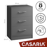 thumbnail of CASARIA® Nachttisch Eloise 54x39x28cm Anthrazit mit LED-Licht