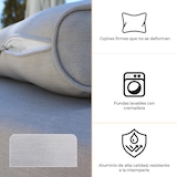 thumbnail of YOEVU - Set de jardín, 5 plazas con sillón reclinable , mesa elevable y reposapiés