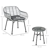thumbnail of Outsunny Set Mobili da Giardino in Rattan PE con 2 Sedie e Tavolino