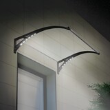 thumbnail of Wasabi - Vordach Haustür 150x100cm – Polycarbonat 5,2mm – PP-Halterungen + Glasfaser – Solar-LED-Licht – Einfache Montage
