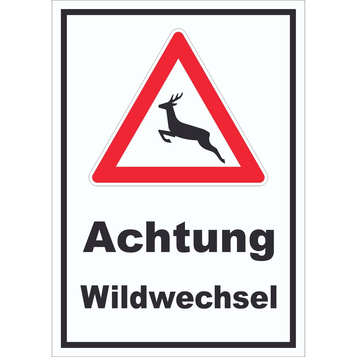 Schild Achtung Wildwechsel A3 (297x420mm)