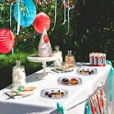 thumbnail of Relaxdays Servierplatten Alu, 25er Set, B x T: ca. 35 x 24 cm, Partyplatten Aufschnitt, Tropfschale Grillen, silber