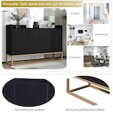 thumbnail of Merax Modernes Sideboard im minimalistischen Stil 4-türiger griffloser Buffetschrank für Esszimmer, Wohnzimmer, Küche Schwarz
