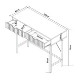 thumbnail of Helloshop26 - Mesa de consola 100 x 40 x 75 cm preto natural 03_0010880