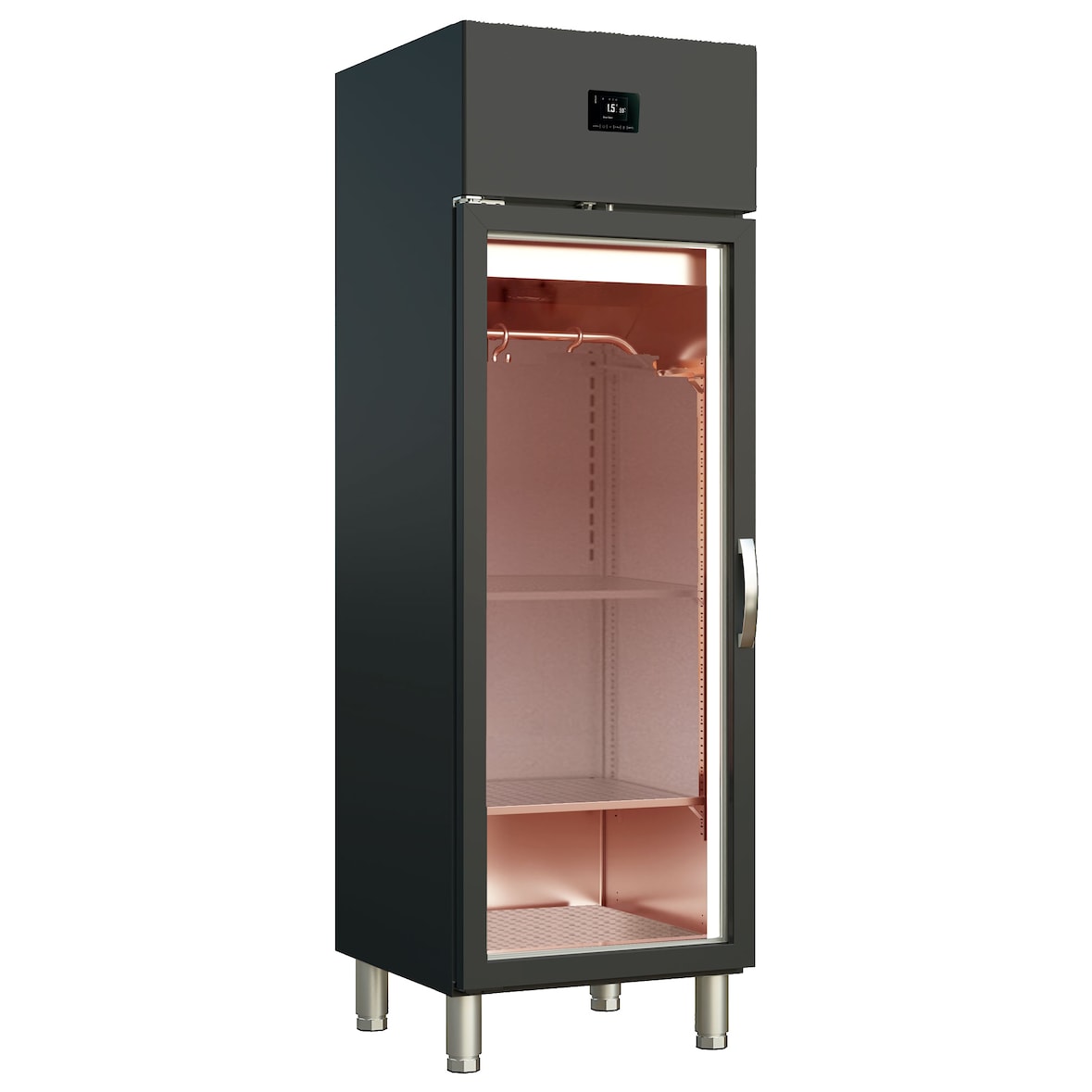 Cave d’exposition pour maturation de viande 645 lts. 150 kgs. - 600x850x2130 mm - 310 W 230/1V - 15EC6821 Eurast