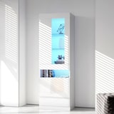 thumbnail of Merax Vitrine mit 16 Farben LED Beleuchtung Vitrinenschrank Standvitrine Stauraumvitrine Schrank Wohnzimmerschran Weiß
