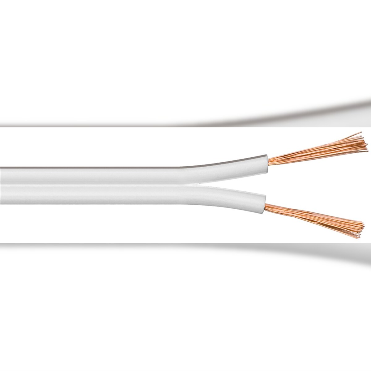 Goobay 67741 Lautsprecherkabel weiß CCA, 10 m - 10 m Rolle, Querschnitt 2 x 4,0 mm²