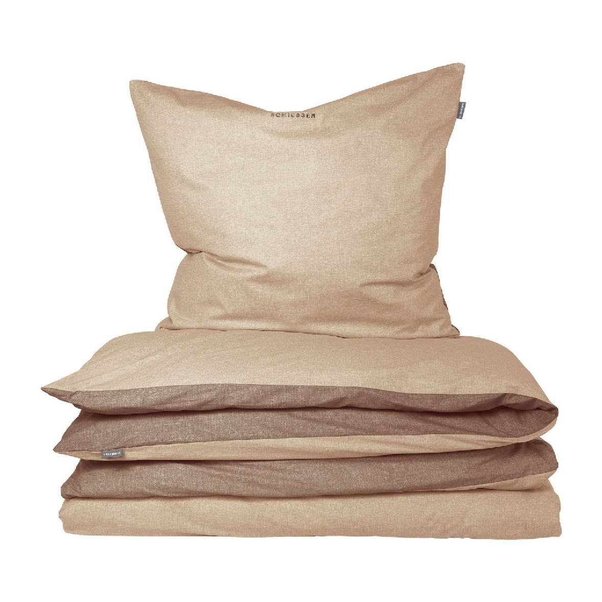 Schiesser Bettwäscheset Doubleface - Renforcé - 2-teilig - 135 x 200 cm - Sand