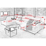 thumbnail of KAWOLA Sofa CARA Wohnlandschaft U-Form Cord hellblau Longchair rechts