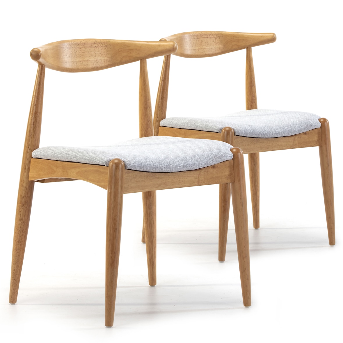 Pack 2 sillas Corzo Color Roble, Madera Maciza, 52,5 cm (Largo) 50 cm (Profundo) 74,5 cm (Alto)