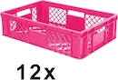 BRB 11 Euro-Stapelkörbe Im Set – 4 Höhen, 600x400 Mm, PE-HD, Weiß, Inkl. Transportroller – Lagerklassiker