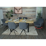 thumbnail of CHEFGASTRO 6er-Set Esszimmerstuhl HxBxT 87x58x55cm Sitzhöhe 46cm drehbar Auto-Position Stoff/Textil Anthrazit Küchenstuhl Lehnstuhl Stuhl Armlehnen