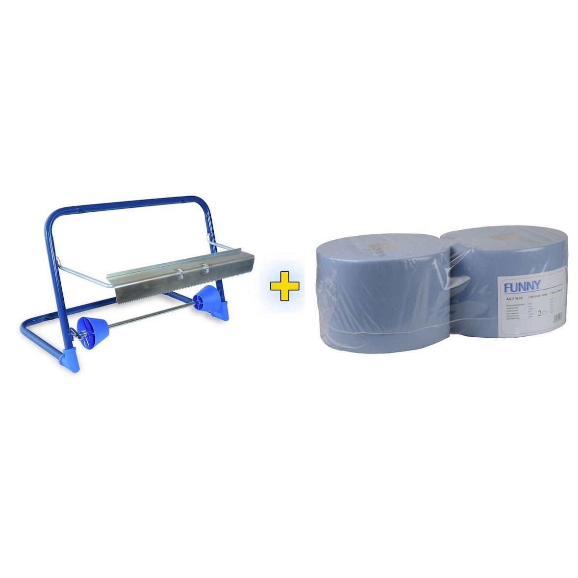 Wandhalter für Putztuchrollen inkl. 2 x 22cm breite 1000 Blatt Rollen