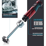 thumbnail of Arendo - Stabmixer, 1000 W, Edelstahl Pürierstab in rot, Handmixer mit Becher, stufenlose Regelung