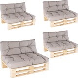 thumbnail of Pack 4 sofás para palets + 4 cojín de asiento 80x120x16 cm + 4 cojín respaldo 42x120x16 cm, Lux Color Cappuccino, Repelente al agua