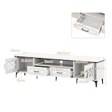 thumbnail of COSTWAY Mueble TV de bambú, mueble bajo para televisores de hasta 80 pulgadas, mueble TV con 2 cajones, 2 puertas (blanco)