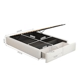 thumbnail of Merax 140*200cm Polsterbett, Plattformbett, Polsterbett ohne Kopfteil, mit hydraulischer Lagerung und 2 Schubladen, Beige