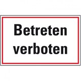 thumbnail of Schild I Hinweisschild Betreten verboten, Kunststoff, 300x200mm