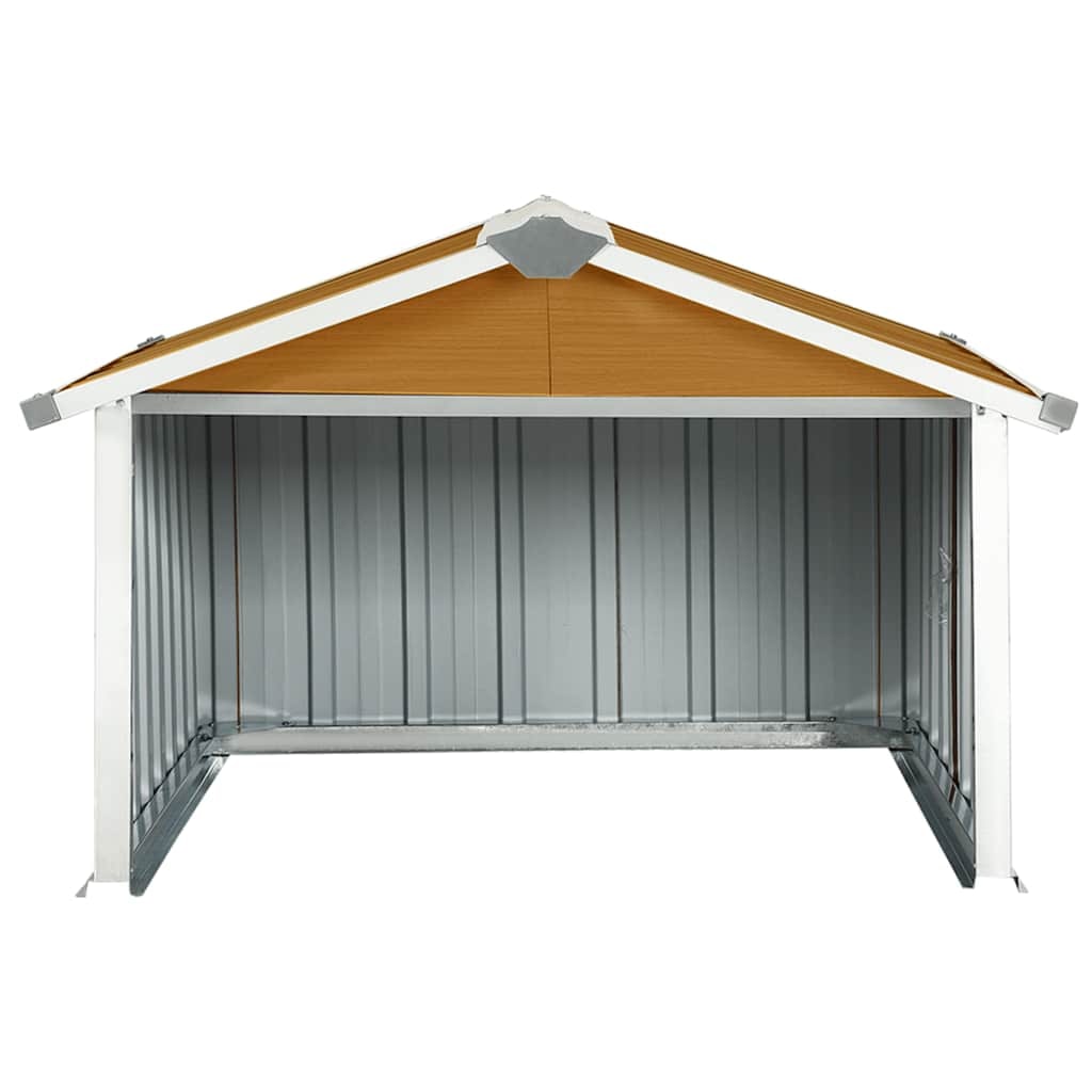 vidaXL Rasenmäher Garage 92x97x63 cm Verzinkter Stahl Braun