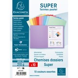 thumbnail of Exacompta - 330100E - 10 paquets 10 chemises rigides SUPER 210 g/m2 aux couleurs pastel - 24 x 32cm pour format A4 - 10 couleurs assorties