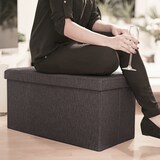 thumbnail of Relaxdays Faltbare Sitzbank XL, mit Stauraum, Sitzcube mit Fußablage, Sitzwürfel als Aufbewahrungsbox, 38x76x38cm, braun