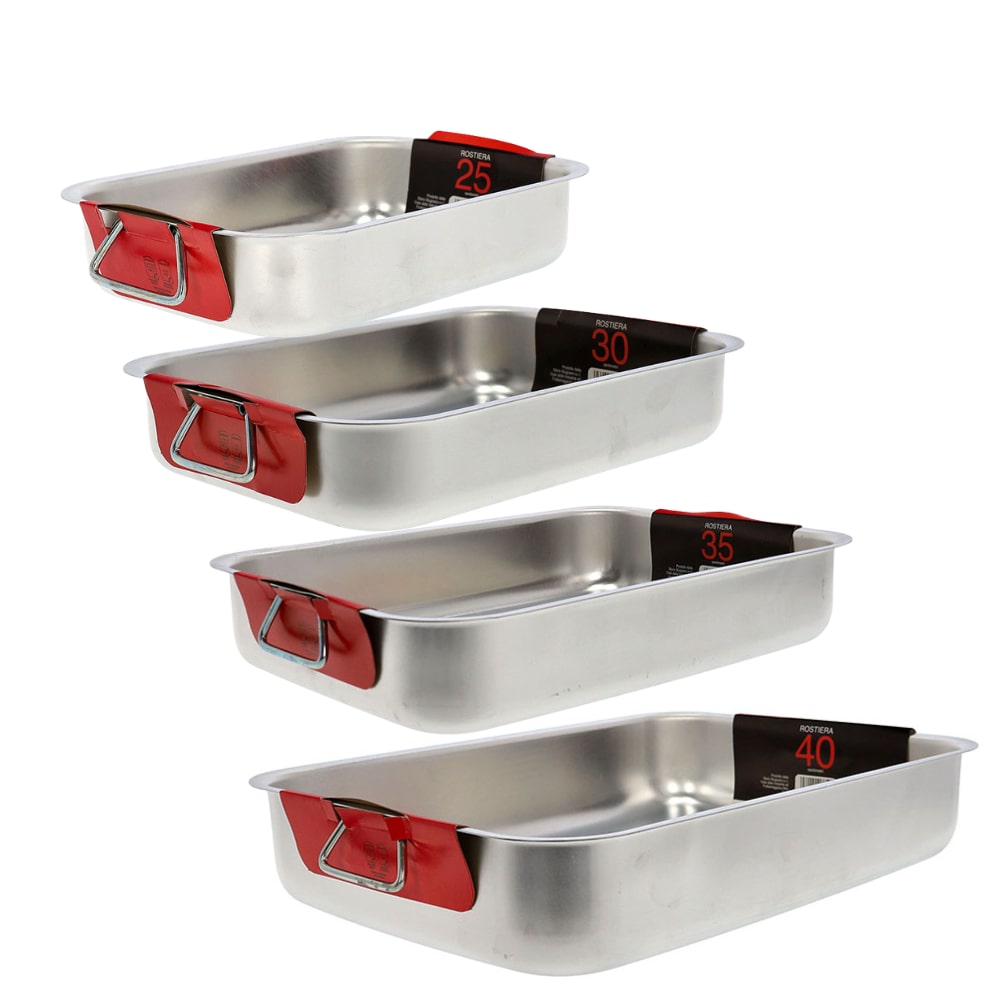 Juego de 4 sartenes Mamù de aluminio blanco de 25/30/35/40 cm, para uso doméstico o profesional, con mango de hierro