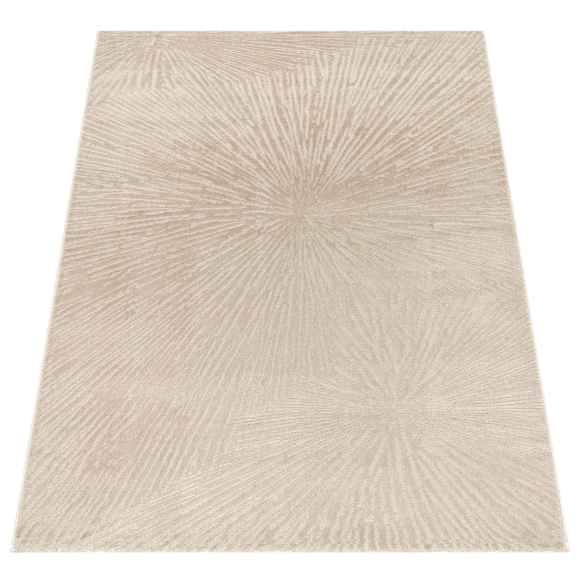 Teppich Kurzflor Unifarben Wohnzimmer schmutzabweisend Beige Rechteckig 160x220 | 65% Polypropylen, 35% Polyester | Florhöhe: 9 mm | pflegeleicht