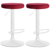 thumbnail of Set di 2 sgabelli da bar Ponte velvet rosso/Metallo bianco opaco