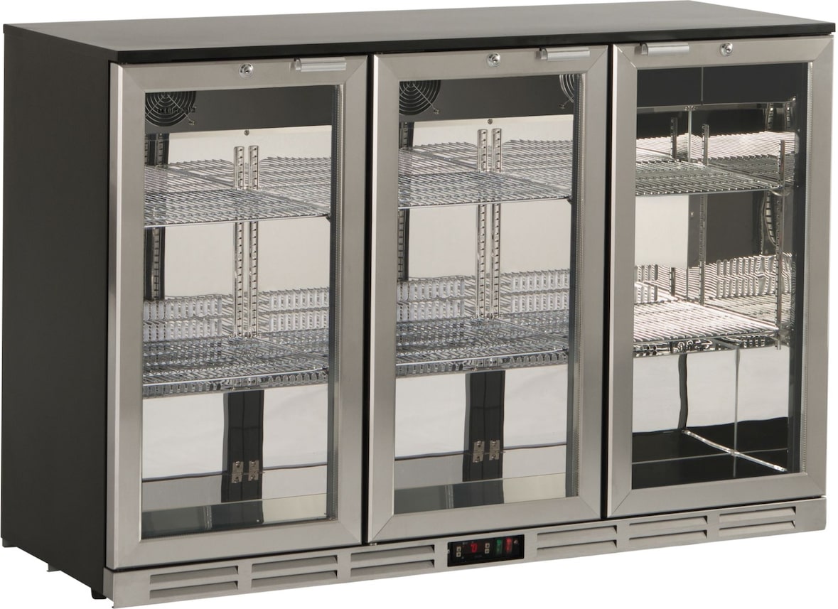 KLIMAITALIA Statischer Kühler unter der Arbeitsfläche. Türrahmen & Frontkühlergrill aus Edelst.. Thermo digital. T° 0°C/+10°C. Mod. S298XH