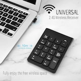 thumbnail of Teclado numérico sem fios USB 2.4G de 18 teclas para PC e portátil