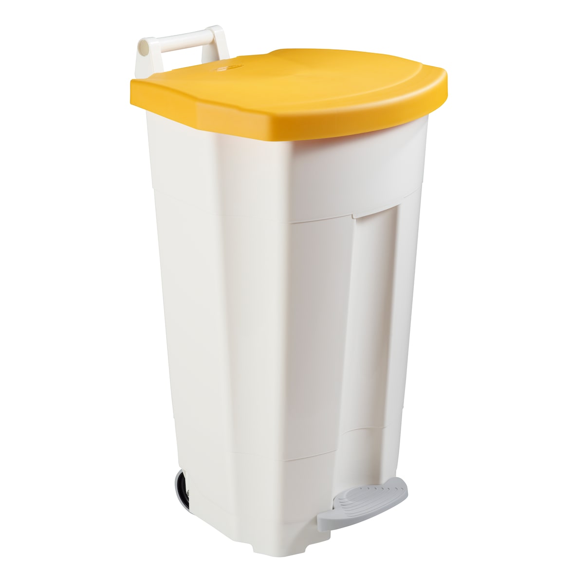 ROSSIGNOL Poubelle mobile 90L à pédale BOOGY blanc/jaune