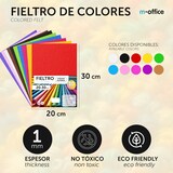 thumbnail of Fieltro para Manualidades, Fieltro de Colores, Suave y Flexible, 20x30cm - m-office (surtidos, 40 uds)