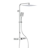 thumbnail of Duschsystem OCEAN, Edelstahl Regendusche mit Thermostat und Ablage, Handbrause mit 3 Funktionen, Duschbrause Chrom/Weiß