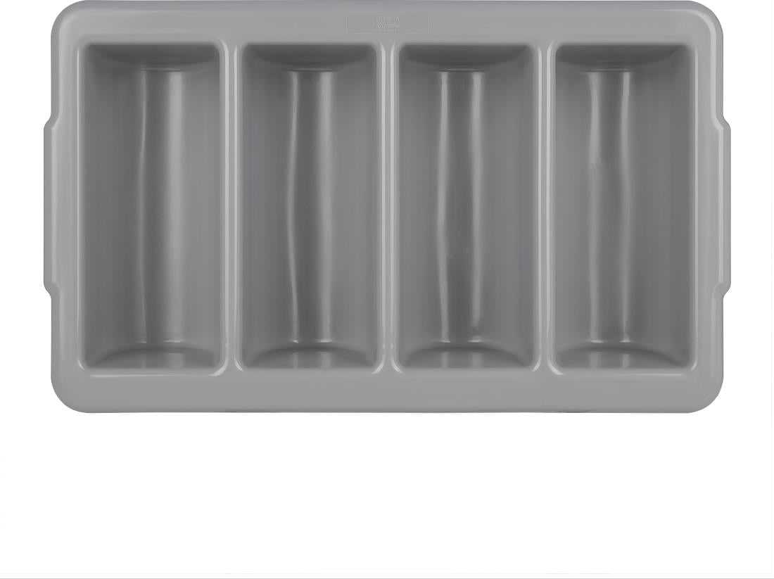 Olympia Kristallon stapelbarer Besteckkasten, GN1/1, Kunststoff, 10 x 53 x 32,5 cm, 4 Fächer, grau