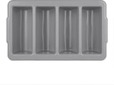 thumbnail of Olympia Kristallon stapelbarer Besteckkasten, GN1/1, Kunststoff, 10 x 53 x 32,5 cm, 4 Fächer, grau