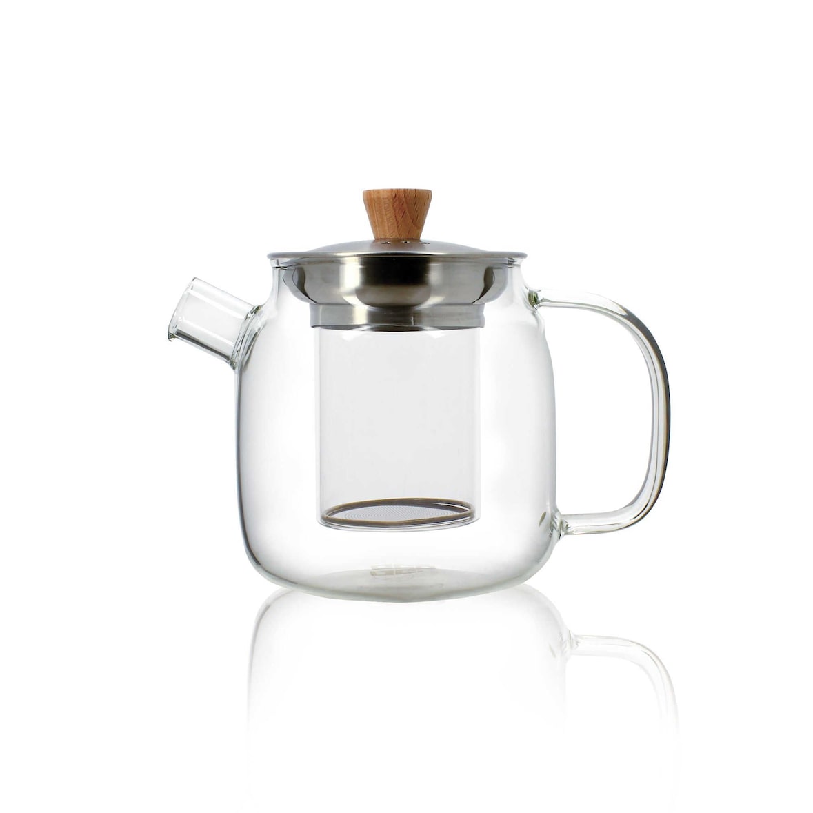 Ogo Living - Theiere oscar 550ml en verre borosilicate et inox