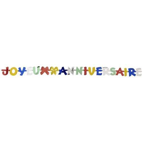 10 X Grußkette 1,9 m "Joyeux Anniversaire"