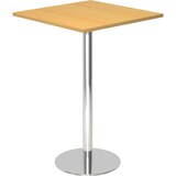 thumbnail of bümö Stehtisch Büro, Bistrotisch eckig 80 x 80 cm - Bartisch Buche, Stehtisch Holz-Platte, Säule aus Metall verchromt, Buffettisch, Säulentisch,