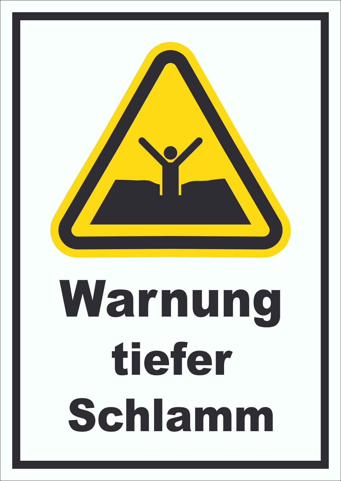Schild Warnung tiefer Schlamm A0 (841x1189mm)